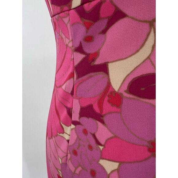 90s Y2K Vintage Express Floral Pink Spaghetti Strap Sundress Groovy Dress 5/6 - Picture 8 of 10